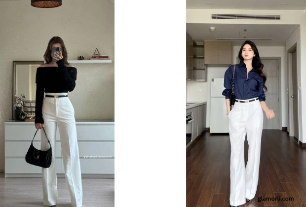 White Wide Leg Pants