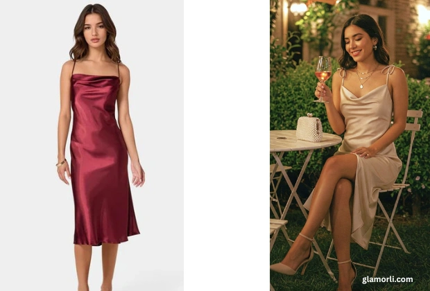 Satin slip dresses